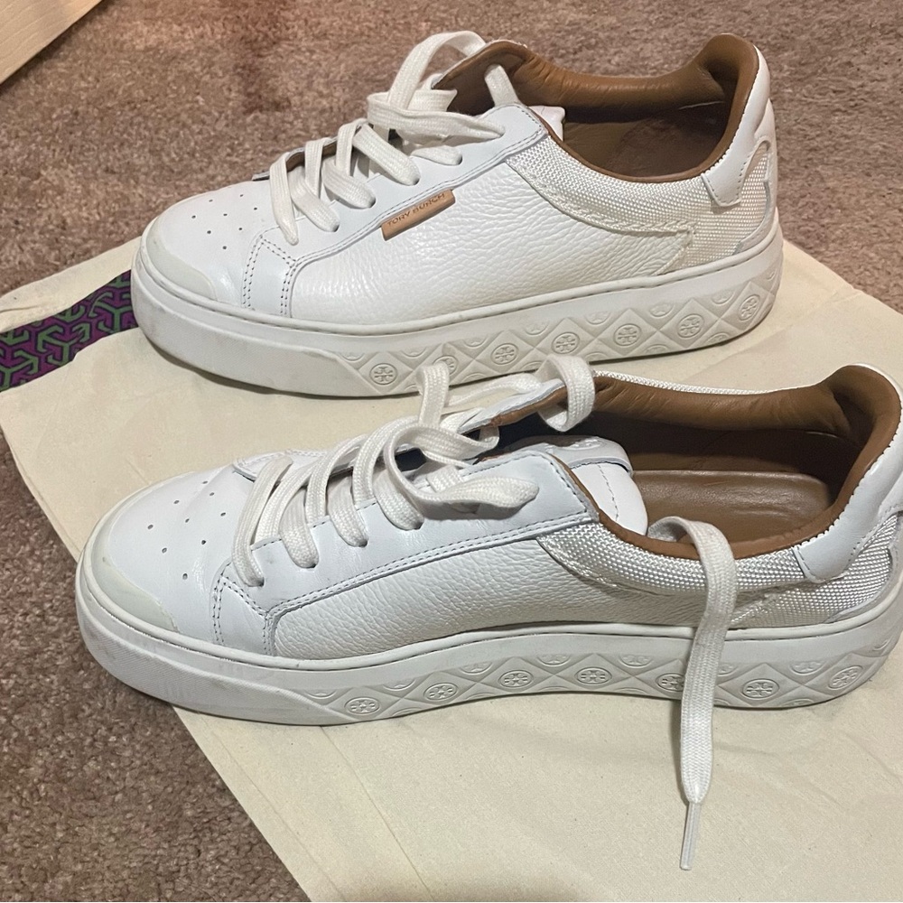 Tory Burch lady bug sneakers. Worn only twice, look new.
